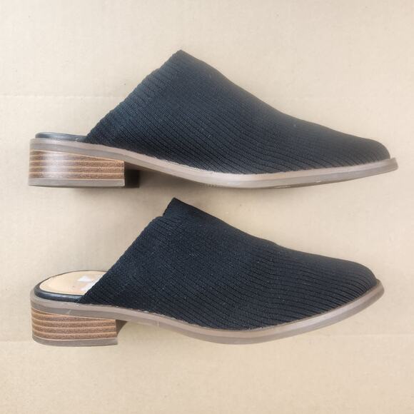 Market and Spruce Black Knit Block Heeled Slip-on Mules Women’s SZ 8  EUC - Picture 10 of 13